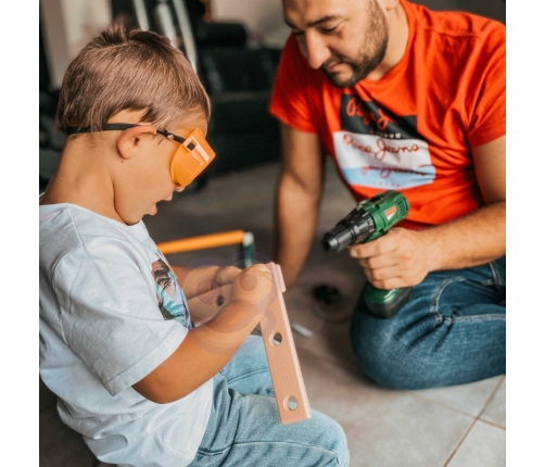 WOOPIE Duża Skrzynka z Narzędziami dla Dzieci Zestaw Majsterkowicza Wkrętarko-Wiertarka 15 el.