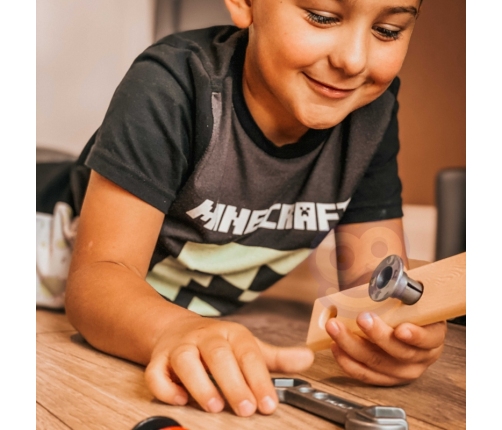 WOOPIE Duża Skrzynka z Narzędziami dla Dzieci Zestaw Majsterkowicza Wkrętarko-Wiertarka 15 el.