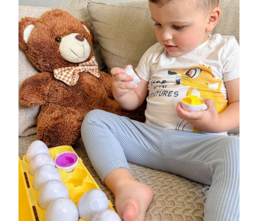 WOOPIE Układanka Jajka Montessori - Dopasuj Kształty i Kolory