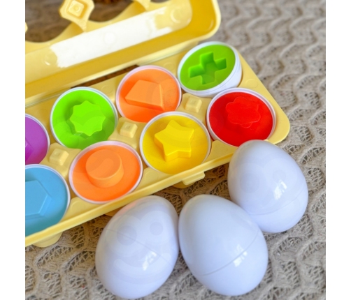 WOOPIE Układanka Jajka Montessori - Dopasuj Kształty i Kolory