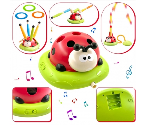 WOOPIE Gra Zręcznościowa 3w1 Wyrzutnia Rakiet Skakanka Rzut do Celu Biedronka