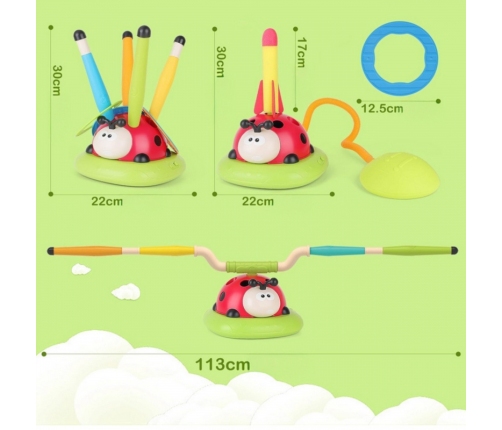 WOOPIE Gra Zręcznościowa 3w1 Wyrzutnia Rakiet Skakanka Rzut do Celu Biedronka