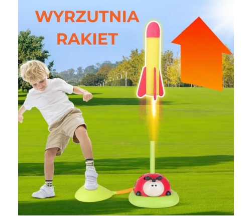 WOOPIE Gra Zręcznościowa 3w1 Wyrzutnia Rakiet Skakanka Rzut do Celu Biedronka