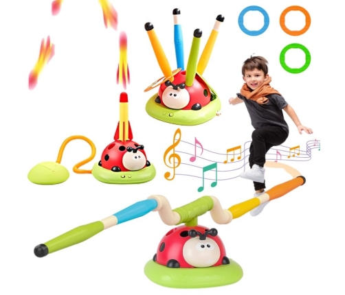 WOOPIE Gra Zręcznościowa 3w1 Wyrzutnia Rakiet Skakanka Rzut do Celu Biedronka