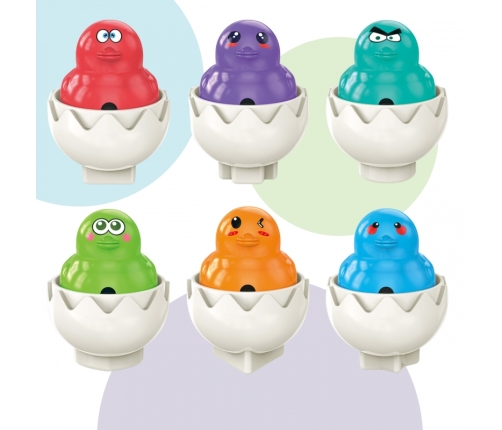 WOOPIE Układanka Sorter Montessori Dopasuj Kształty Wesołe Kurczaczki Jajka 6szt