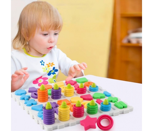 WOOPIE Układanka Montessori Sorter Trening Mózgu Literki Cyferki 139 el