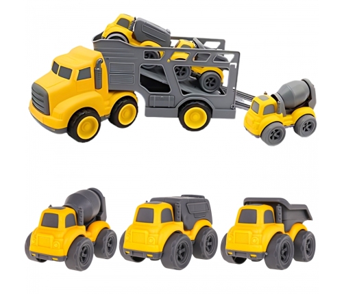 WOOPIE Laweta Zestaw 4w1 Pojazdy Budowlane