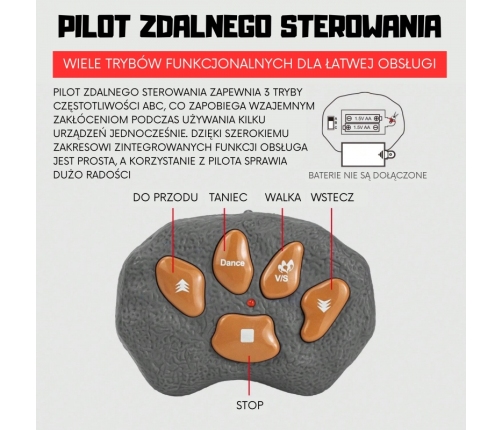 WOOPIE Dinozaur Zdalnie Sterowany RC Robot Stegozaur