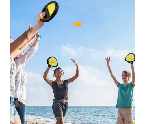 WOOPIE Catch Ball Gra Zręcznościowa Rzucaj Łap Dla Dwojga 2x Paletki+ 4 Piłki