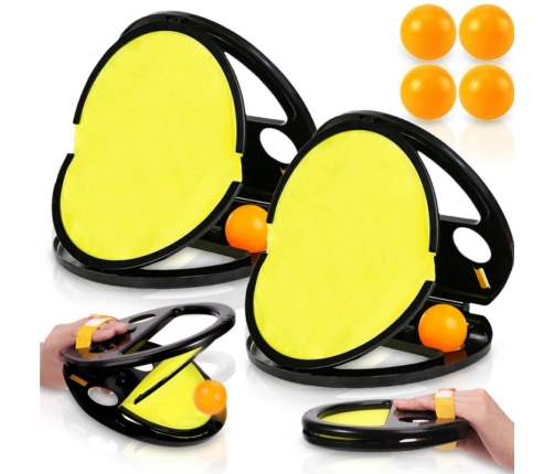 WOOPIE Catch Ball Gra Zręcznościowa Rzucaj Łap Dla Dwojga 2x Paletki+ 4 Piłki