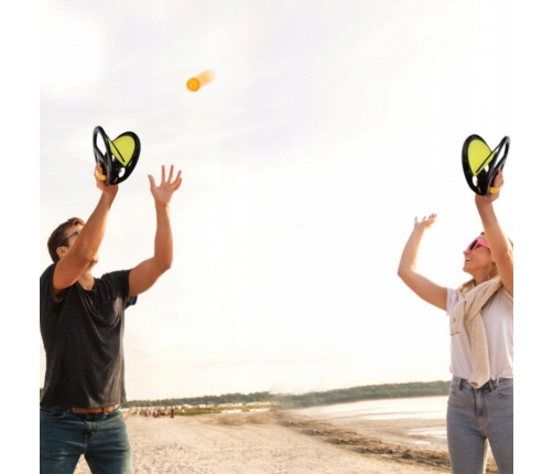 WOOPIE Catch Ball Gra Zręcznościowa Rzucaj Łap Dla Dwojga 2x Paletki+ 4 Piłki