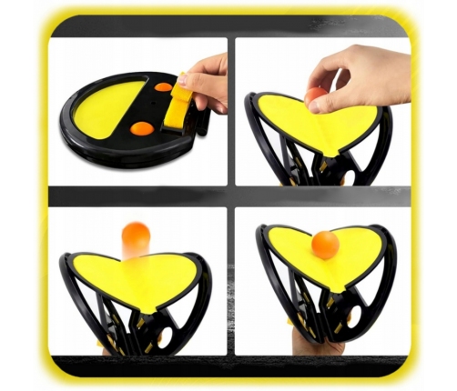 WOOPIE Catch Ball Gra Zręcznościowa Rzucaj Łap Dla Dwojga 2x Paletki+ 4 Piłki