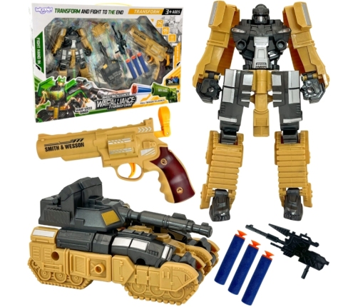 WOOPIE Zestaw 3w1 Robot Transformujący Czołg i Wyrzutnia na Strzałki