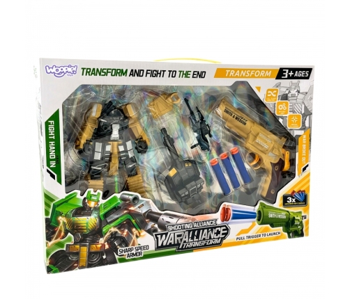 WOOPIE Zestaw 3w1 Robot Transformujący Czołg i Wyrzutnia na Strzałki