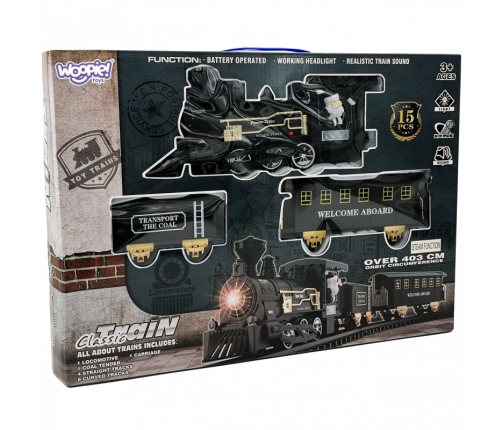 WOOPIE Pociąg Lokomotywa Zestaw XXL Tor 403 cm