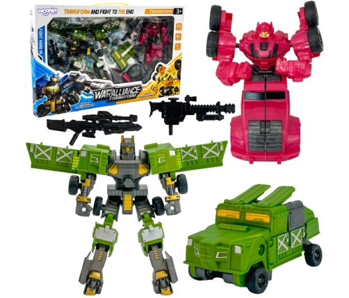 WOOPIE Roboty Transformujące Zestaw 4w1 Samochody Bojowe
