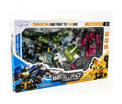 WOOPIE Roboty Transformujące Zestaw 4w1 Samochody Bojowe
