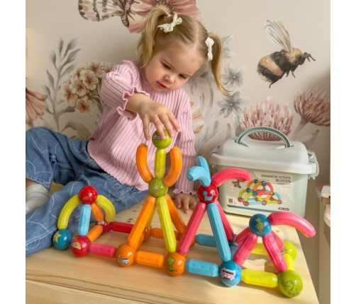 WOOPIE Magnetyczne Klocki Konstrukcyjne Edukacyjne 52 el.