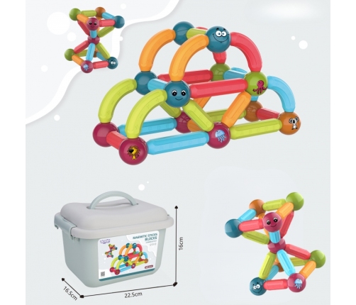 WOOPIE Magnetyczne Klocki Konstrukcyjne Edukacyjne 52 el.