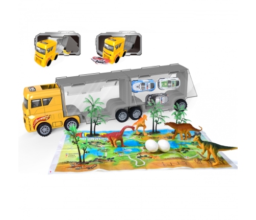 WOOPIE Ciężarówka Transporter 2w1 Zestaw Dinozaurów + Makieta