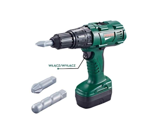 WOOPIE Duża Skrzynka z Narzędziami dla Dzieci Zestaw Majsterkowicza Wkrętarko-Wiertarka 15 el.