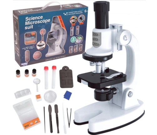 WOOPIE Mikroskop Cyfrowy LED Przybliżenie do 1200x Zestaw XXL z Adapterem do Smartfona