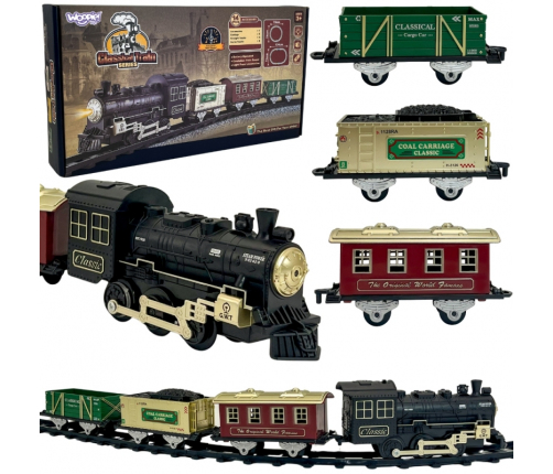 WOOPIE Klasyczny Pociąg Parowy Lokomotywa Tor XXL