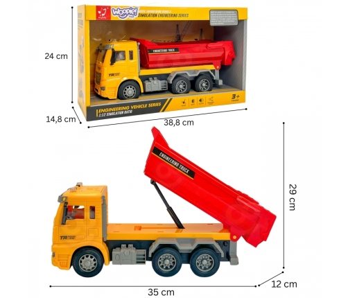 WOOPIE Wywrotka Budowlana w Skali 1:12 Efekty Świetlne Dźwiękowe