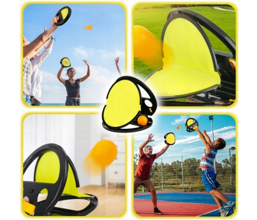 WOOPIE Catch Ball Gra Zręcznościowa Rzucaj Łap Dla Dwojga 2x Paletki+ 4 Piłki