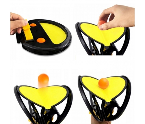 WOOPIE Catch Ball Gra Zręcznościowa Rzucaj Łap Dla Dwojga 2x Paletki+ 4 Piłki