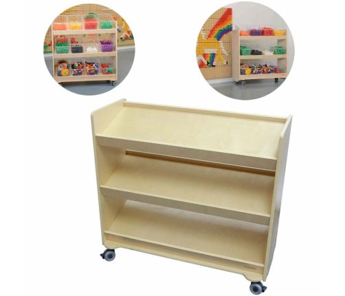 MASTERKIDZ Regał na Kółka - 3 Półki Na Akcesoria Do Tablicy STEM