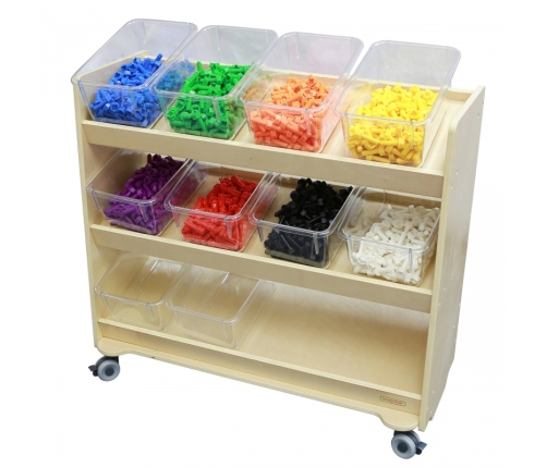 MASTERKIDZ Regał na Kółka - 3 Półki Na Akcesoria Do Tablicy STEM