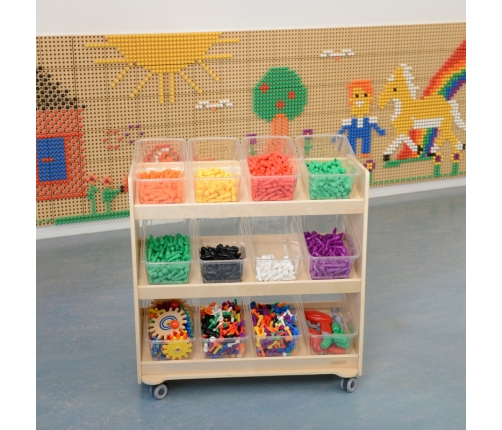 MASTERKIDZ Regał na Kółka - 3 Półki Na Akcesoria Do Tablicy STEM