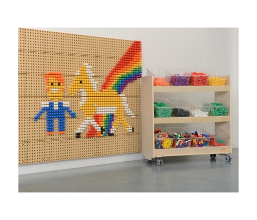 MASTERKIDZ Regał na Kółka - 3 Półki Na Akcesoria Do Tablicy STEM