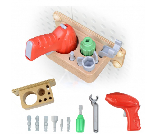 MASTERKIDZ Zestaw Narzędzia Z Wkrętarką 8 Elementów Do Tablicy Naukowo-Kreatywnej STEM