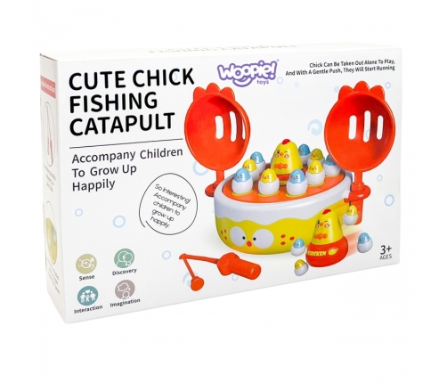 WOOPIE Gra Zręcznościowa Łowienie Kurczaczków 2w1 Katapulta