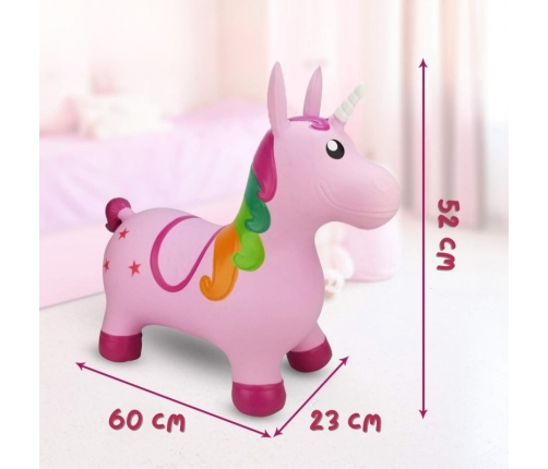 WOOPIE Skoczek Gumowy do Skakania Jednorożec Różowy + Pompka