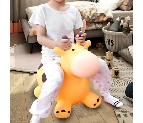 WOOPIE Skoczek Gumowy do Skakania Żyrafa Żółta + Pompka