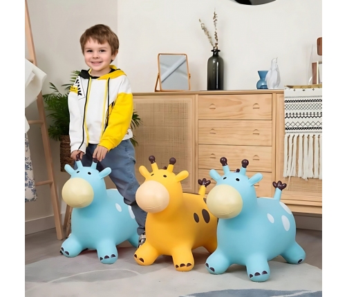 WOOPIE Skoczek Gumowy do Skakania Żyrafa Żółta + Pompka