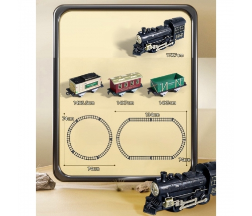 WOOPIE Klasyczny Pociąg Parowy Lokomotywa Tor XXL