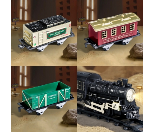 WOOPIE Klasyczny Pociąg Parowy Lokomotywa Tor XXL