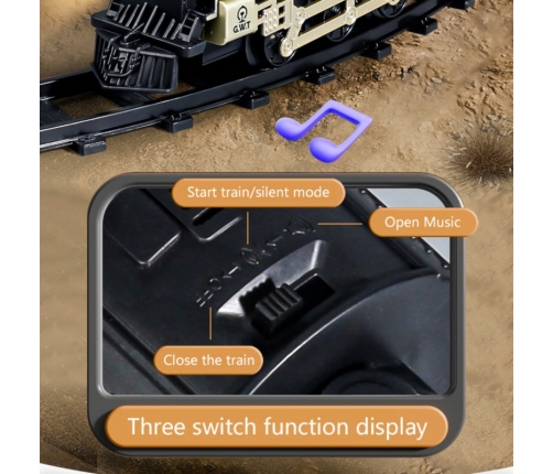 WOOPIE Klasyczny Pociąg Parowy Lokomotywa Tor XXL