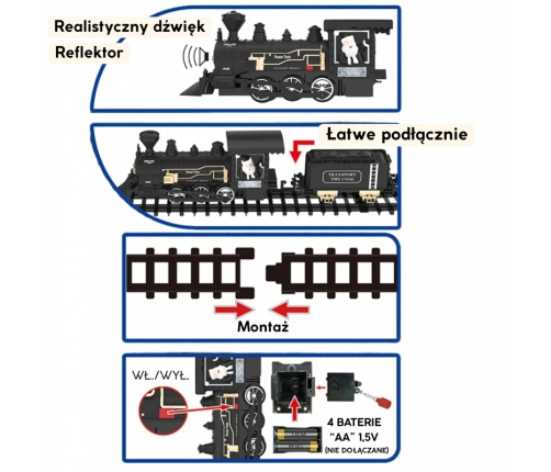 WOOPIE Pociąg Lokomotywa Zestaw XXL Tor 403 cm