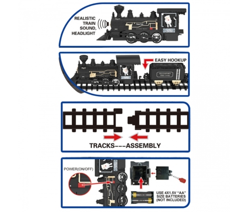 WOOPIE Pociąg Lokomotywa Zestaw XXL Tor 403 cm