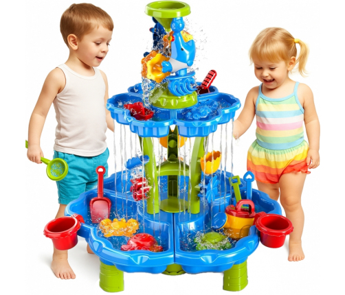 WOOPIE Stolik Wodny 2w1 Piaskownica Fontanna XXL Aquapark z Delfinem