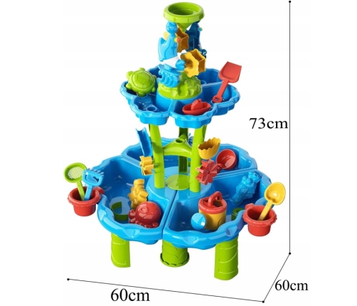 WOOPIE Stolik Wodny 2w1 Piaskownica Fontanna XXL Aquapark z Delfinem