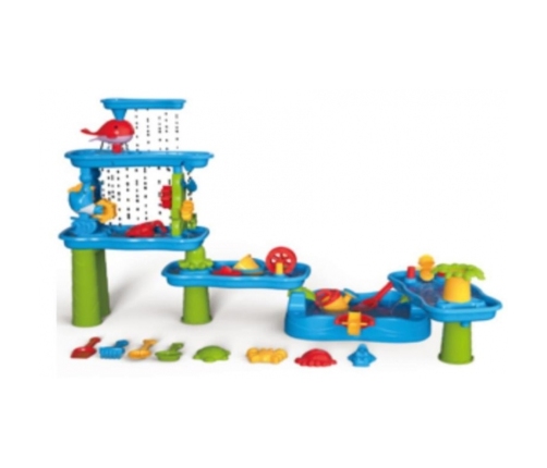 WOOPIE Ogromny Aquapark Stolik Wodny 6w1 Piaskownica Wodospad Tor Wodny 6-poziomowy Modułowy