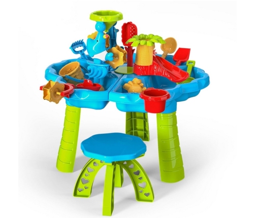 WOOPIE Stolik Wodny 2w1 Piaskownica z Krzesełkiem Aquapark z Delfinem