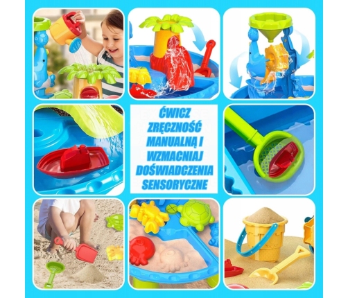 WOOPIE Stolik Wodny 2w1 Piaskownica z Krzesełkiem Aquapark z Delfinem