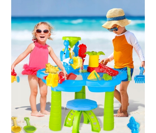 WOOPIE Stolik Wodny 2w1 Piaskownica z Krzesełkiem Aquapark z Delfinem